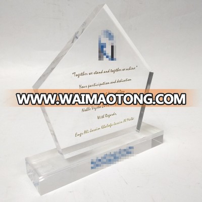 Customized transparent acrylic trophies and awards